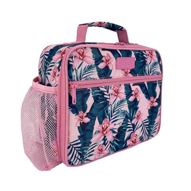 Sachi – Insulated Crew Lunch Bag with Bottle Holder Style 321 Pink Orchids