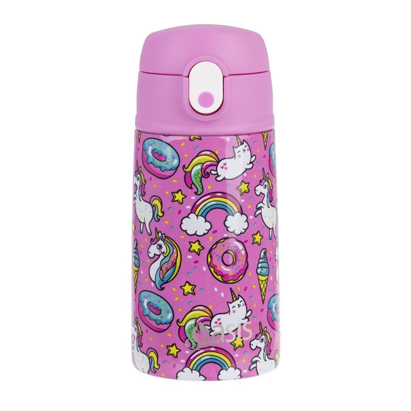 Oasis – Insulated Drink Bottle with Sipper 400ml Unicorns