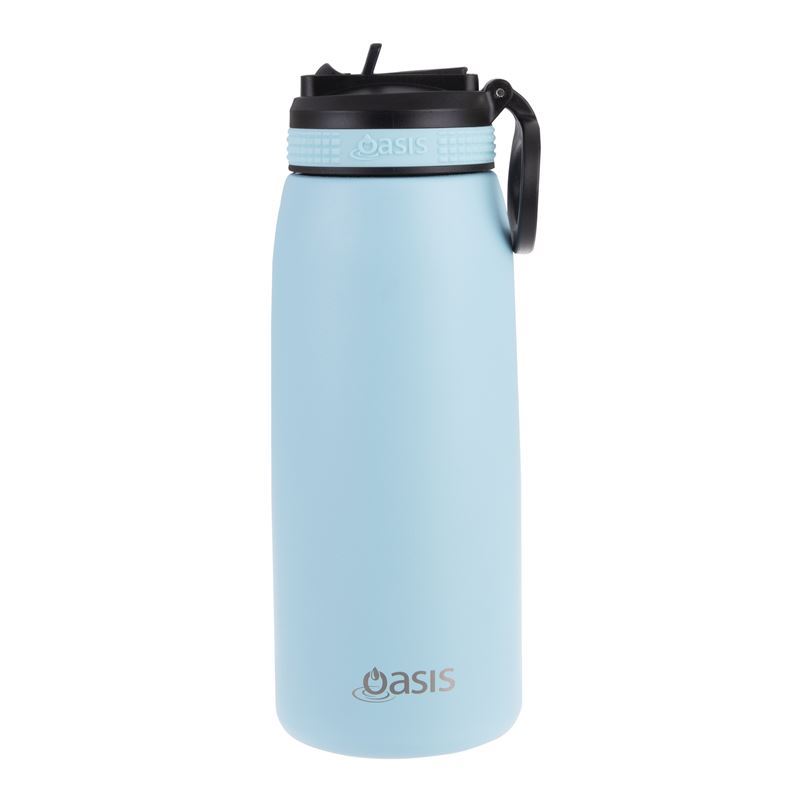 Oasis – Stainless Steel Double Wall 780ml Sports Bottle Lid and Straw Island Blue