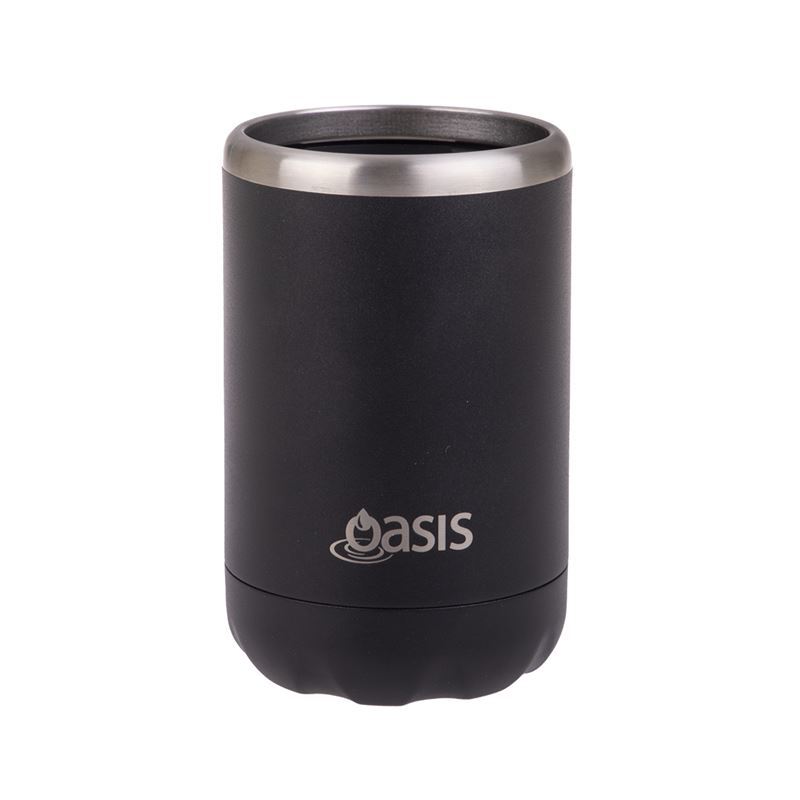 Oasis – Stainless Steel Double Wall Insulate Cooler Can 375ml Black Onyx