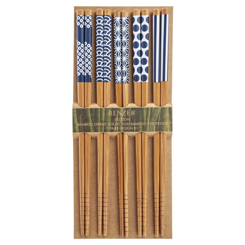 Benzer – Ecozon Bamboo Orient Collection Bamboo Chopsticks 5 Pairs Design 81