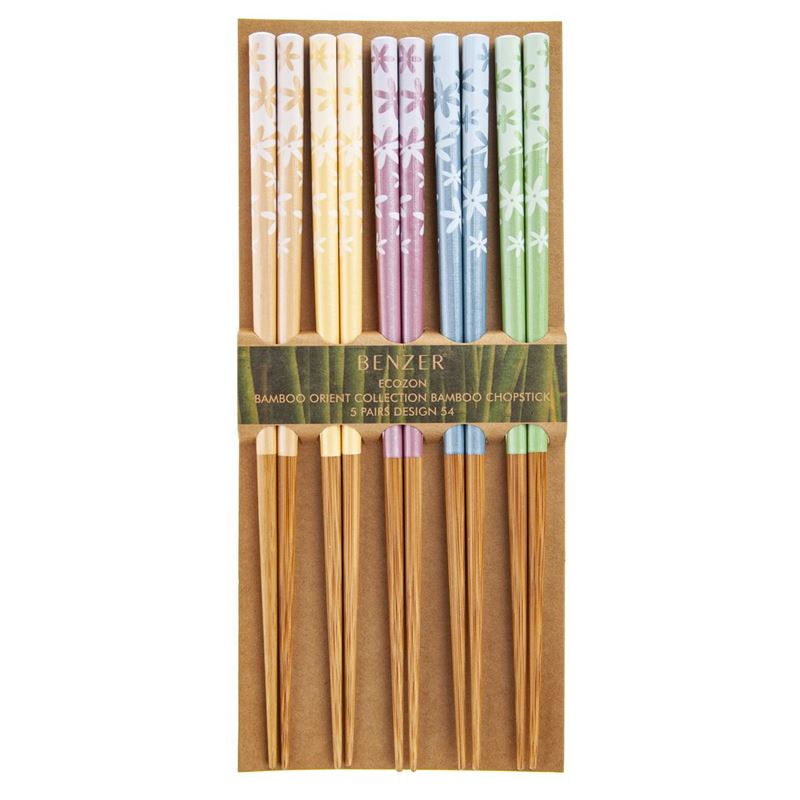 Benzer – Ecozon Bamboo Orient Collection Bamboo Chopsticks 5 Pairs Design 54