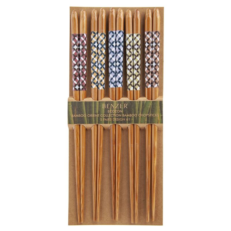 Benzer – Ecozon Bamboo Orient Collection Bamboo Chopsticks 5 Pairs Design 61