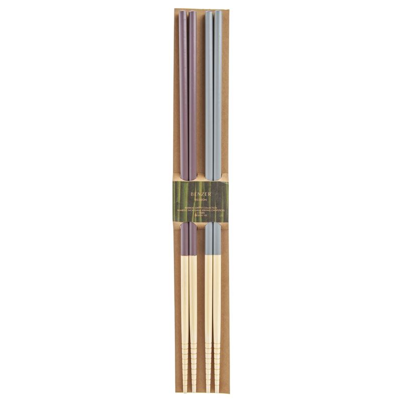 Benzer – Ecozon Bamboo Orient Collection Bamboo 34cm Large Serving Chopsticks 2 Pairs Design 102