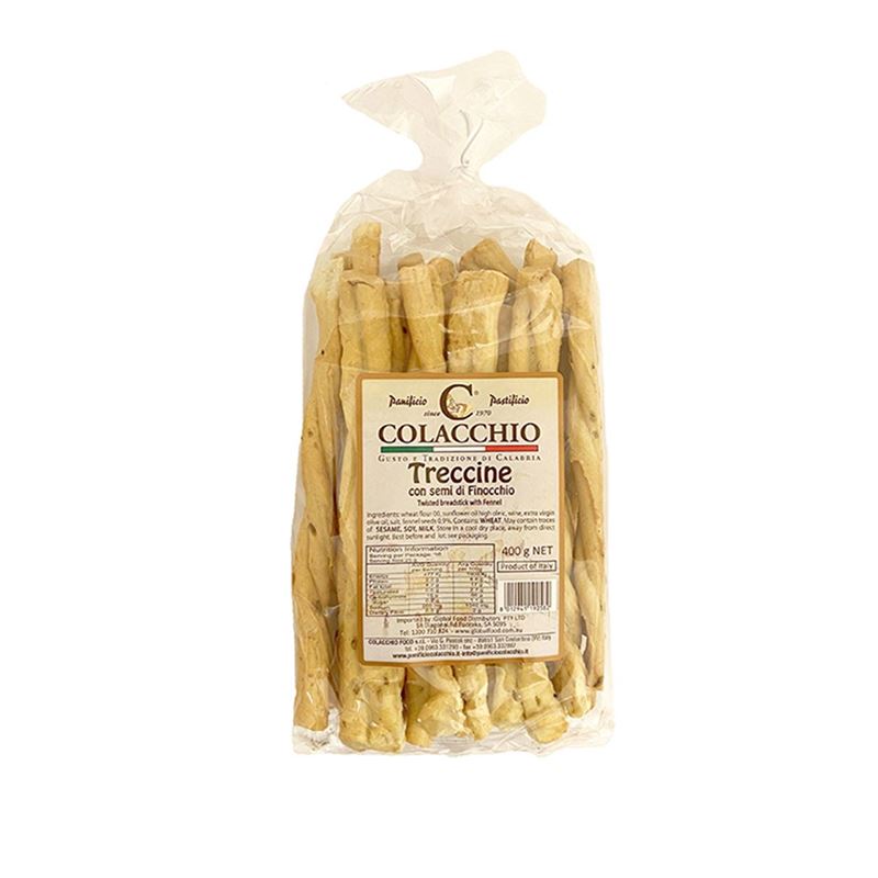 Colacchio – Breadstick Twist Treccine Fennel 400g (Made in Italy)