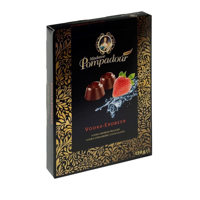 Madame Pompadour – Vodka Strawberry Liqeuer Filled Chocolate 150g (Product of Germany)