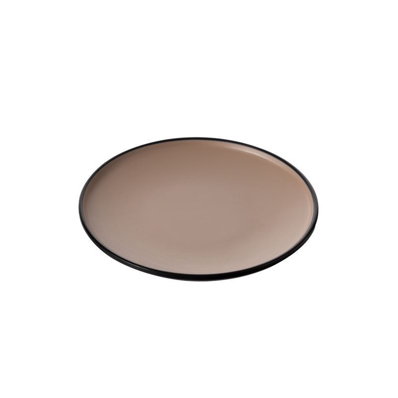 Cou Cou by Inmiron – Dual Colour Melamine Round Plate Beige & Black 20.5cm