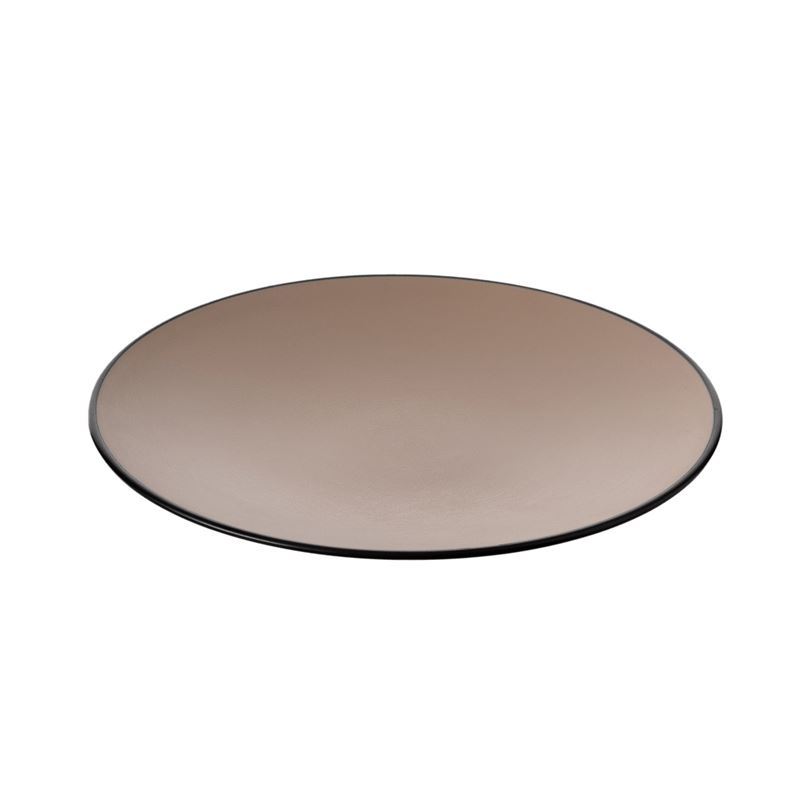 Cou Cou by Inmiron – Dual Colour Melamine Round Plate Beige & Black 25cm