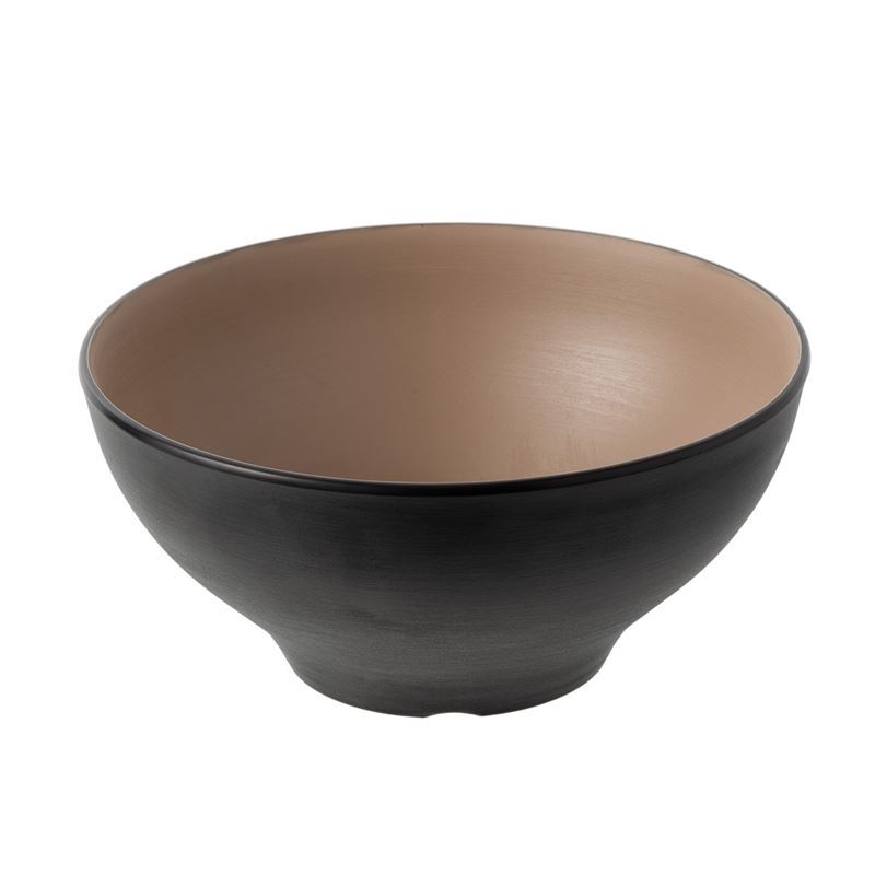 Cou Cou by Inmiron – Dual Colour Melamine Round Bowl 21cm Beige & Black