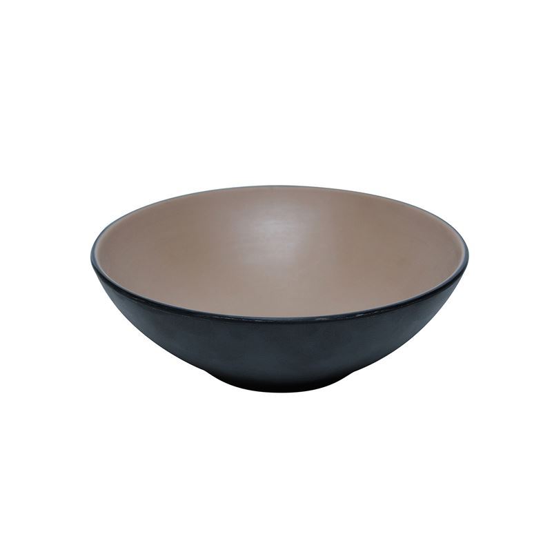 Cou Cou by Inmiron – Dual Colour Melamine Round Bowl 18.7cm Beige & Black