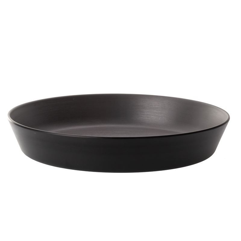 Cou Cou by Inmiron – Dual Colour Melamine Flat Round Bowl 29cm Grey & Black