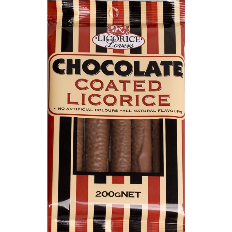 Licorice Lovers – Milk Chocolate Coated Black Licorice Sticks 220g