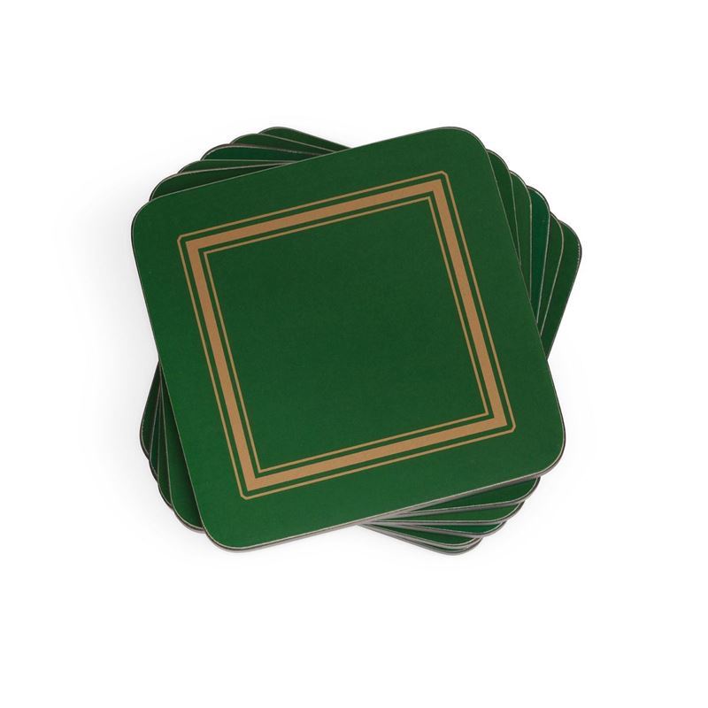 Pimpernel – Emerald Classic Set of 6 Cork Backed Coasters 10.5×10.5cm