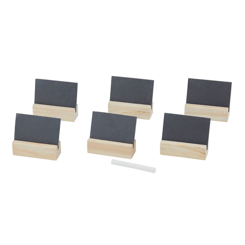 Davis & Waddell Essentials – Slate & Wood Name Card 8x7cm with Chalk 7pc Set