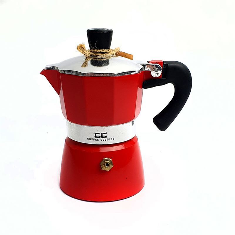 Coffee Culture – Red Stove Top Espresso Coffee Maker 1 Cup