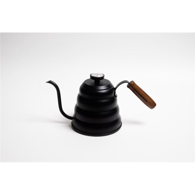 Coffee Culture – Goose Neck Black Stainless Steel Pour Over Kettle 1.2Ltr with In-Built Thermometer