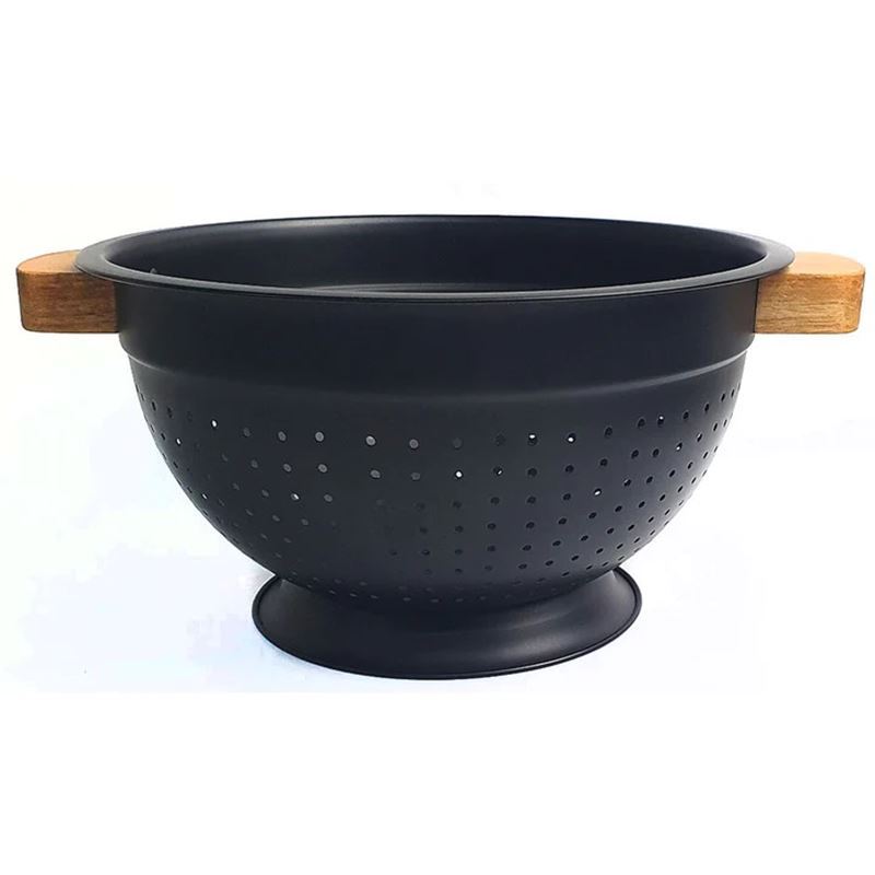 Classica – St Clare Acacia Handle with Black Stainless Steel Body Colander 24cm