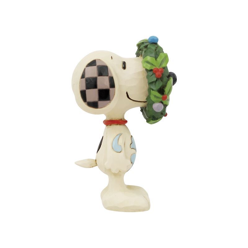 Peanuts by Jim Shore – Snoopy with Chrismtas Wreath 8cm