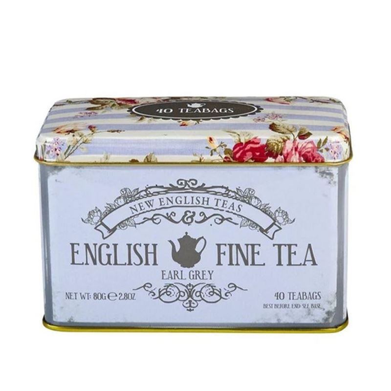 New English Teas – Vintage Floral Earl Grey 40 Tea Bag Tin