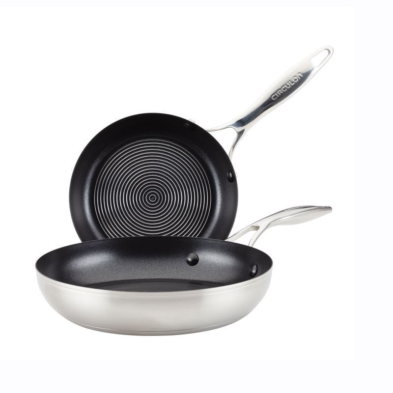 Circulon – SteelShield S Series Stainless Steel Non-Stick Induction Twin Pack Open French Skillet 20+26cm