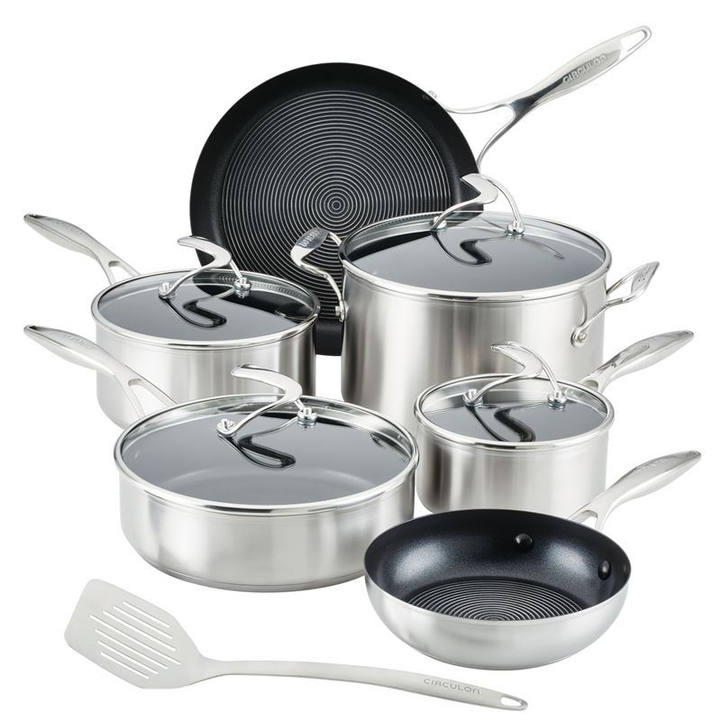 Circulon – SteelShield S Series Stainless Steel Non-Stick Induction 10pc Cookware Set (including Lids and Bonus Spatula)
