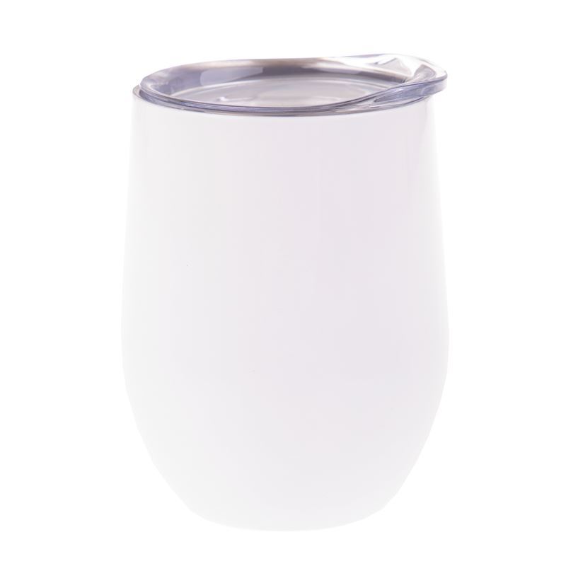 Oasis – Stainless Steel Double Wall Wine Tumbler 330ml White
