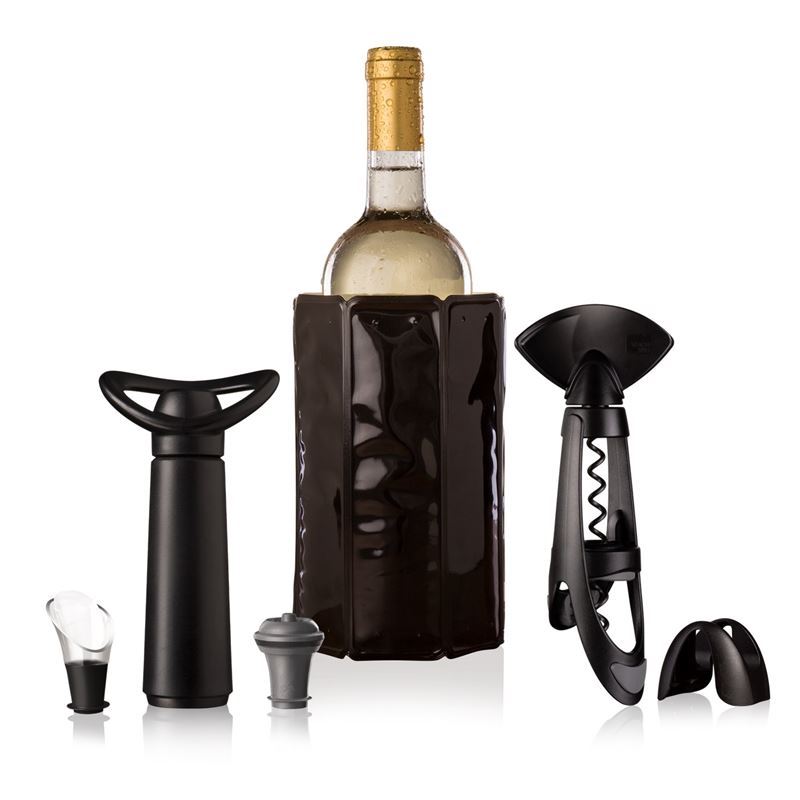 Vacu Vin – 6pc Cutter, Corkscrew, Cooler, Server, Saver and Stopper Wine Set Original Plus