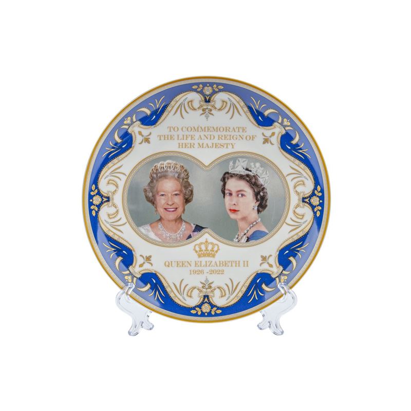 Queen Elizabeth II 1926 – 2022 Commemorative Collection – 20cm Fine Bone China Plate with Stand
