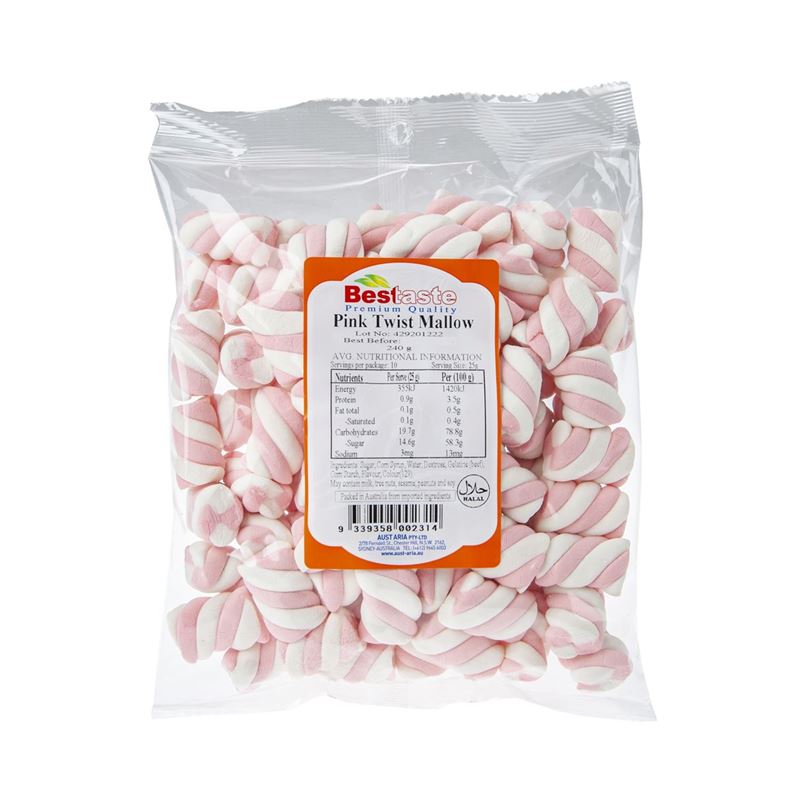 Bestaste – Candy Pink & White Twist Mallow 250g
