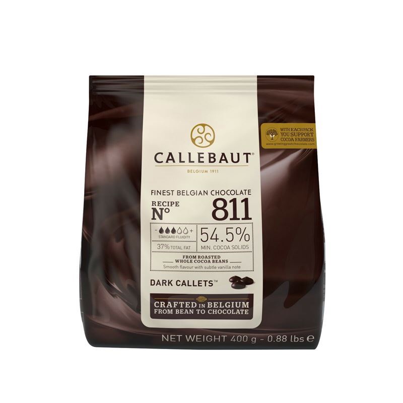 Callebaut – Dark Chocolate Callets 54.5% 400g Bag (Made in Belgium)