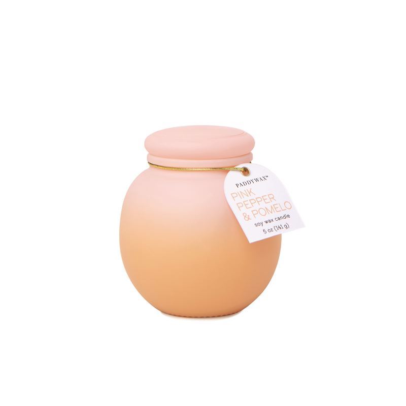 Paddywax – Pink and Orange Ombre Glass Soy Wax Candle Pink Pepper & Pomelo
