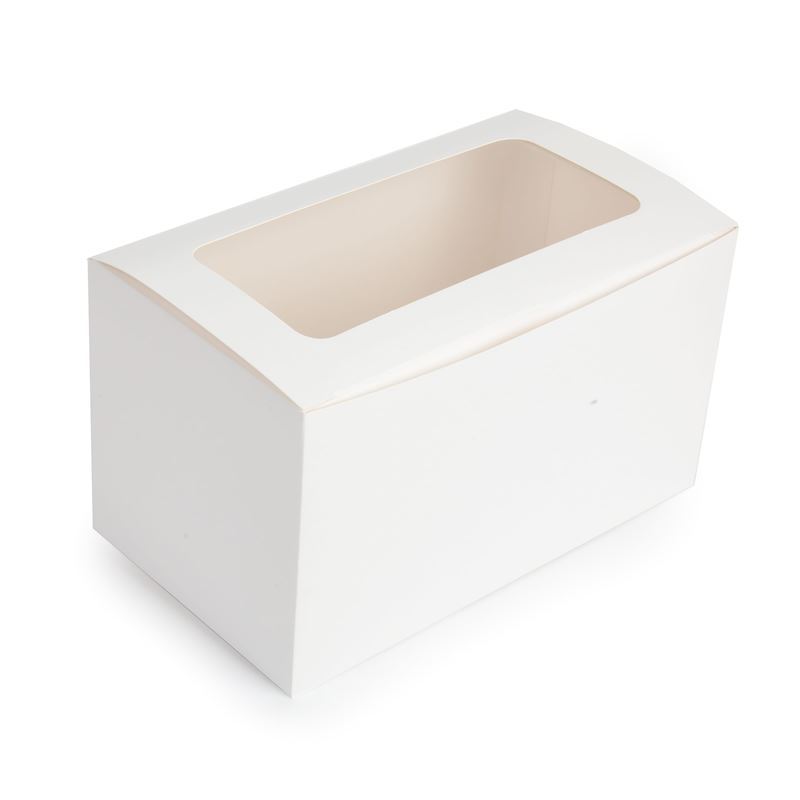 Mondo – White Cupcake Box for 2 Cupcakes 10×17.5cm