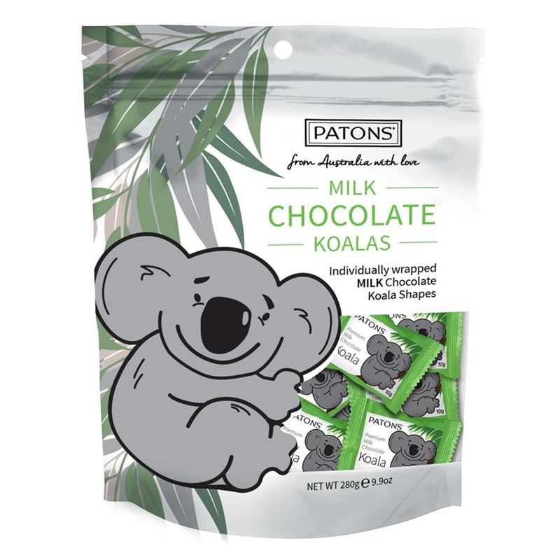 Patons – Milk Chocolate Koala’s 280g Individually Wrapped Share Bag (Made in Australia)