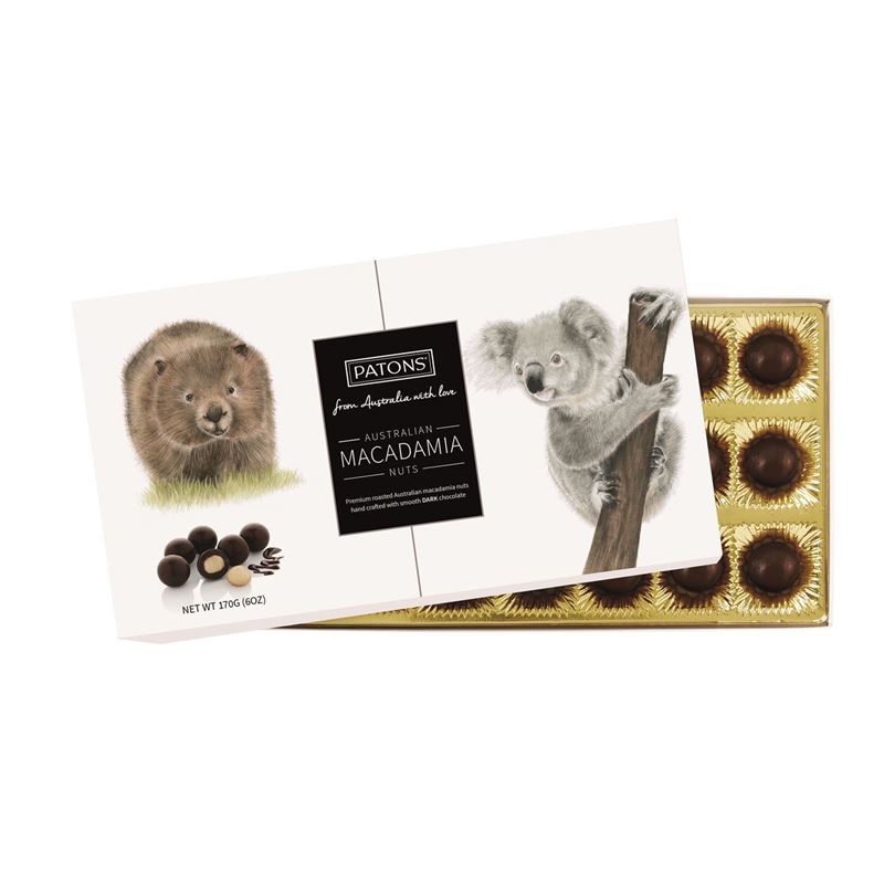 Patons – Dark Chocolate Macadamia Australian Animals Tray 170g