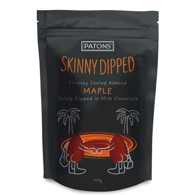 Patons – Skinny Dipped Milk Chocolate Almond Maple 120g (Made in Australia)