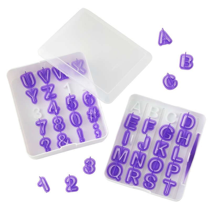 Wilton – 40pc Alphabet and Numbers Fondant Cut Out Stamps in Storage Case with Removal tool