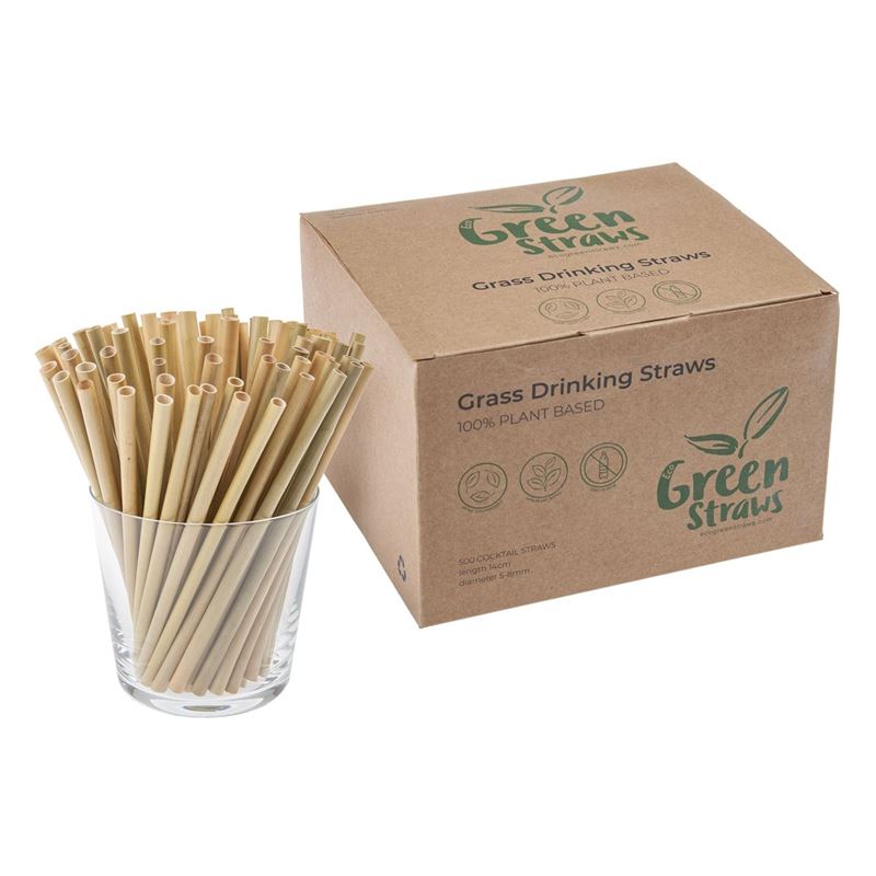 Eco Green Straws – Water Grass Cocktail Straws 14cm Pack of 500