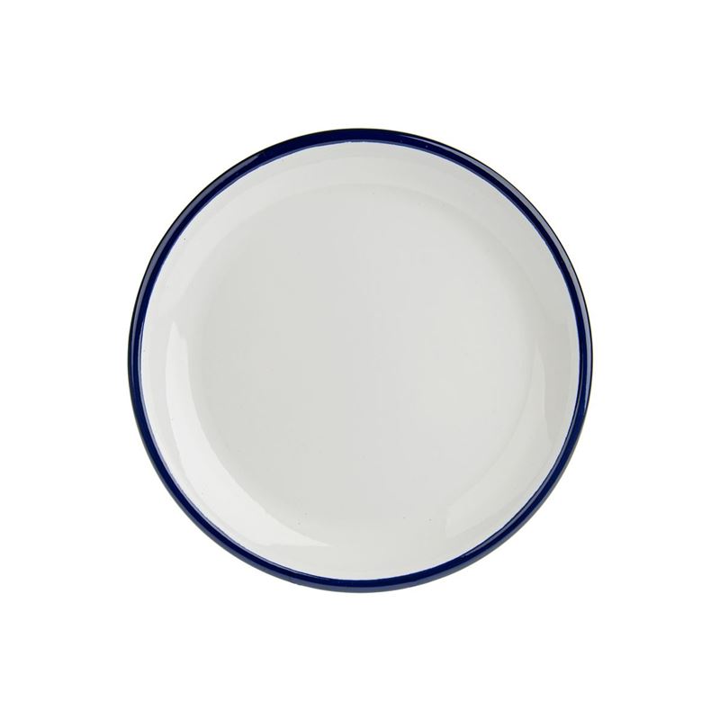 Urban Style – Enamel Share Tray 30cm White with Blue Rim