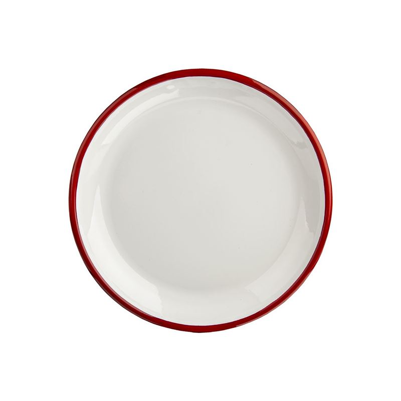 Urban Style – Enamel Share Tray 30cm White with Red Rim