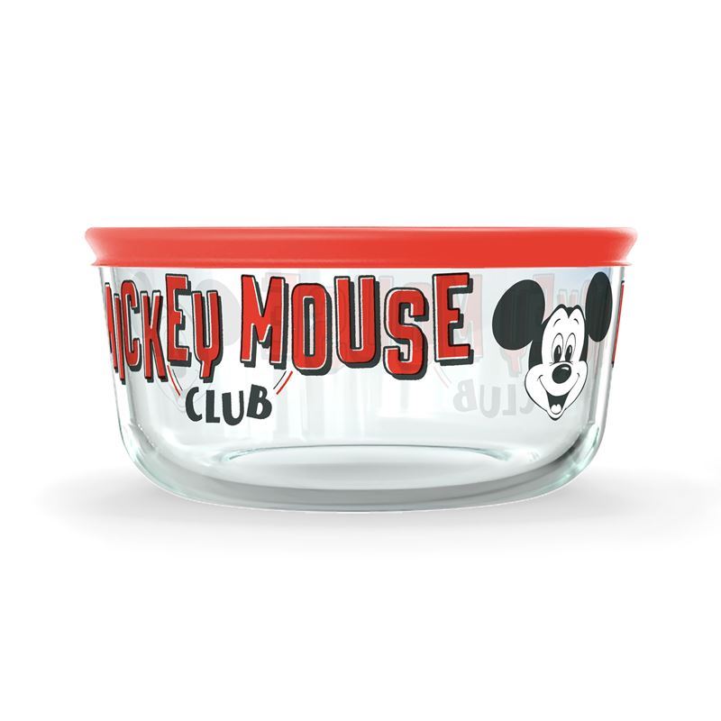 Pyrex Disney Limited Edition – Mickey Mouse Club Disney 100 4 Cup Round with Red Lid