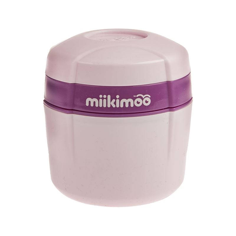 Miikimoo – Pink Small Food Container 240ml  Purple Band