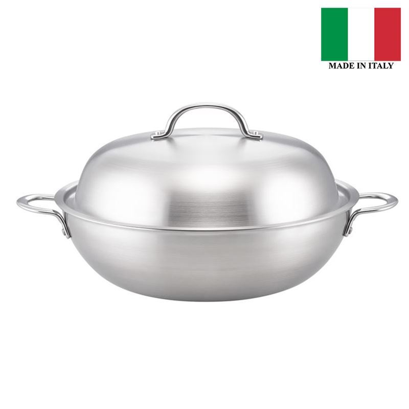 Essteele – Per Amore Multi-Clad Stainless Steel 34cm Wok with Lid 7.2Ltr (Made in Italy)