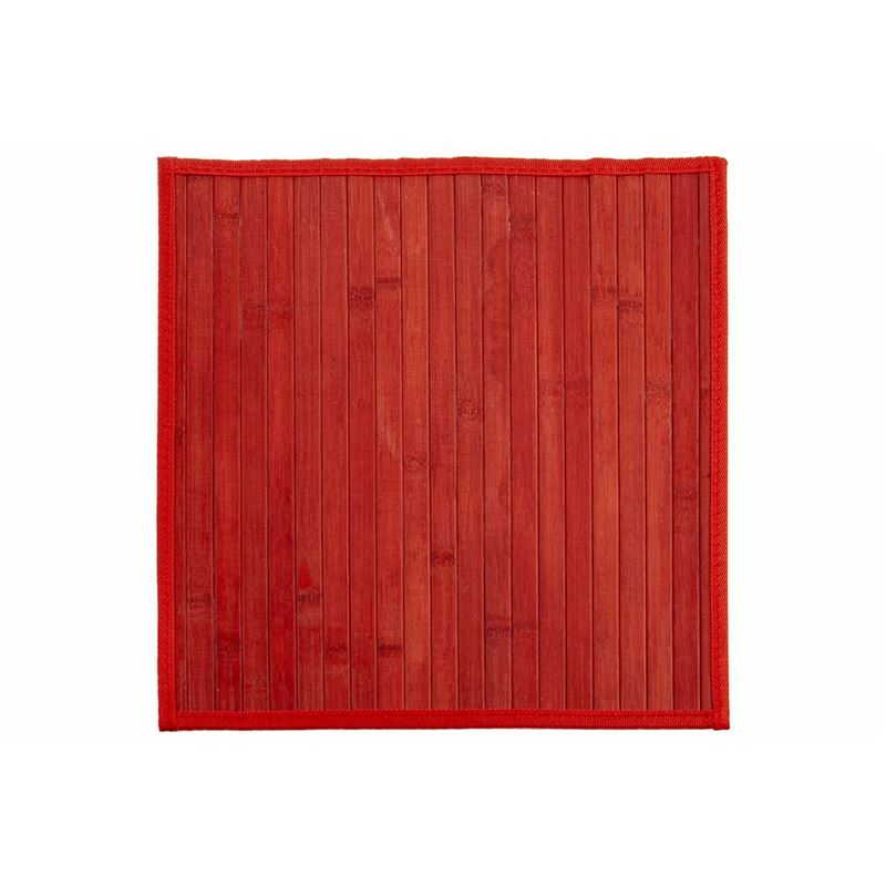 Urban Colours – Red Square Broad Slat 35x35cm Bamboo Placemat