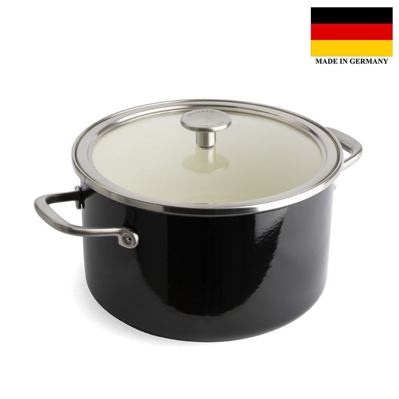 KitchenAid – Luxury Steel Core Enamel 20cm Covered Casserole 3.7Ltr Onyx Black (Made in Germany)