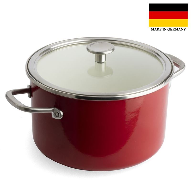 KitchenAid – Luxury Steel Core Enamel 24cm Covered Casserole 6Ltr Empire Red (Made in Germany)