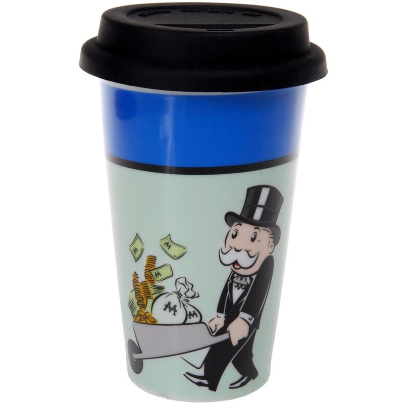 Monopoly – Mayfair Novelty Double Wall Ceramic Tall Mug with Black Silicone Lid