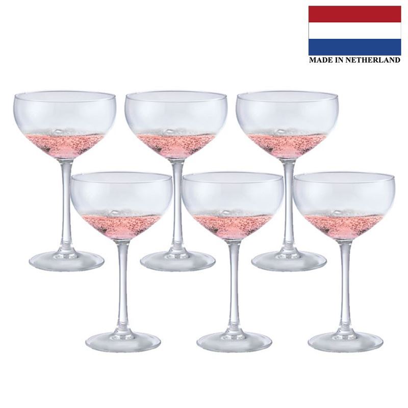 Royal Leerdam – Let’s Party Champagne Coupe Glasses Set of 6 (Made in The Netherlands)