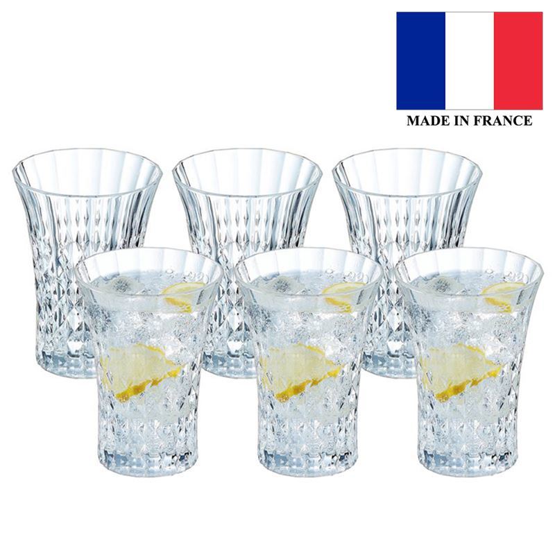Cristal D’arques – Lady DIamond High Ball Tumbler 360ml Set of 6 (Made in France)