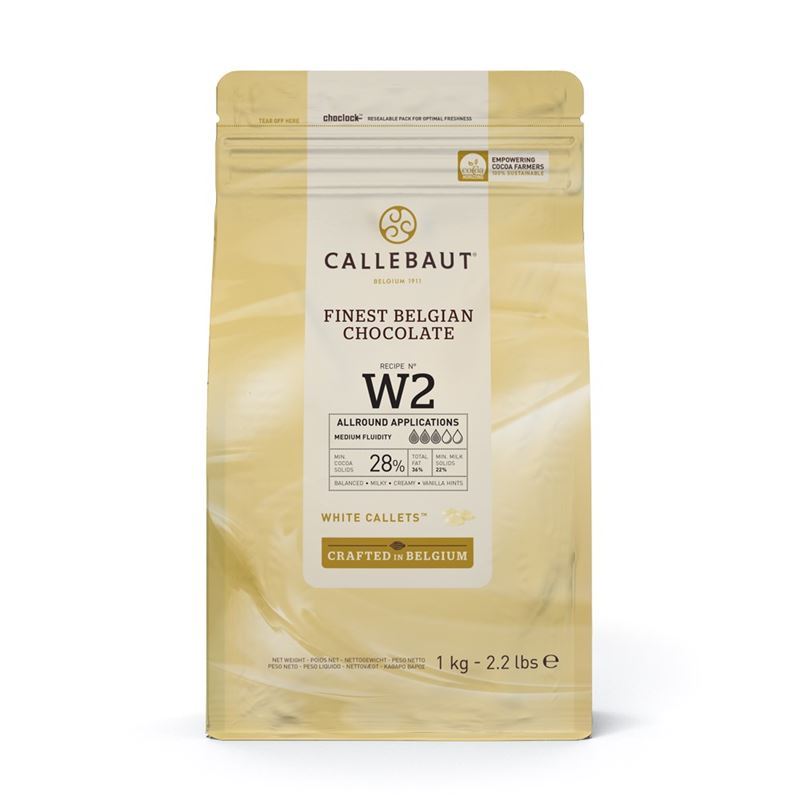 Callebaut – White Chocolate Callets 28% 1Kg Bag (Made in Belgium)