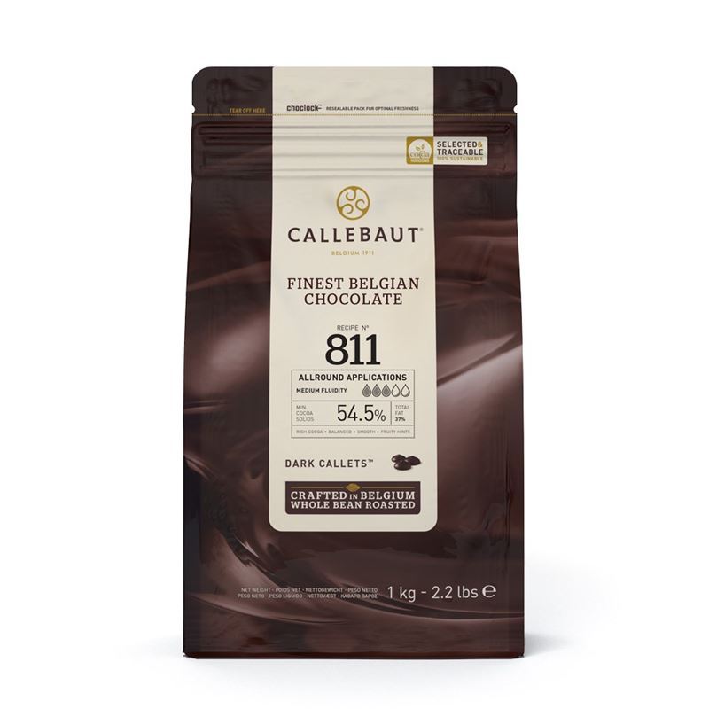 Callebaut – Dark 811 Chocolate Callets 54.5% 1Kg Bag (Made in Belgium)